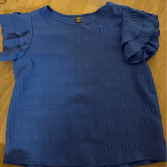 Blue Ruffled Sleeve Top - Picture 2 of 3